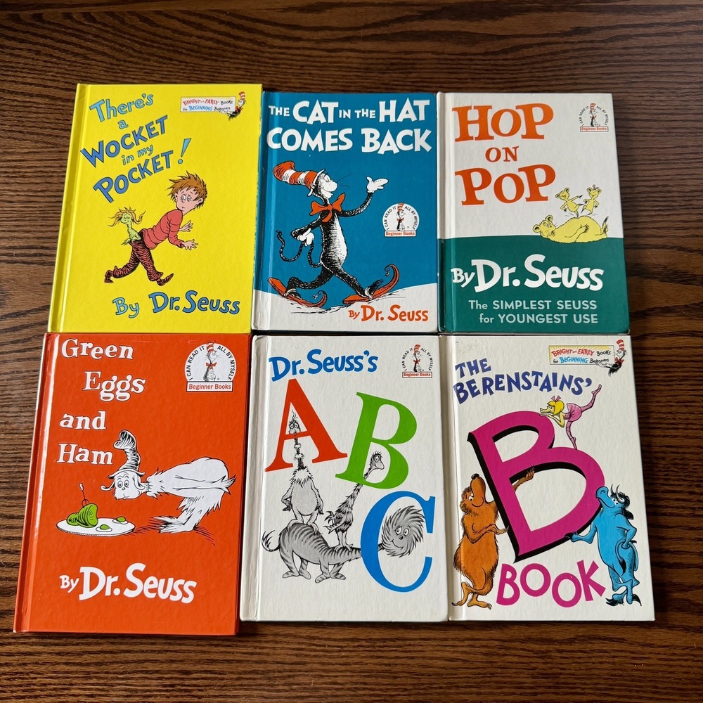 Lot of 6 Vintage Dr. Seuss & Berenstain Bears Hardcover Children's Books